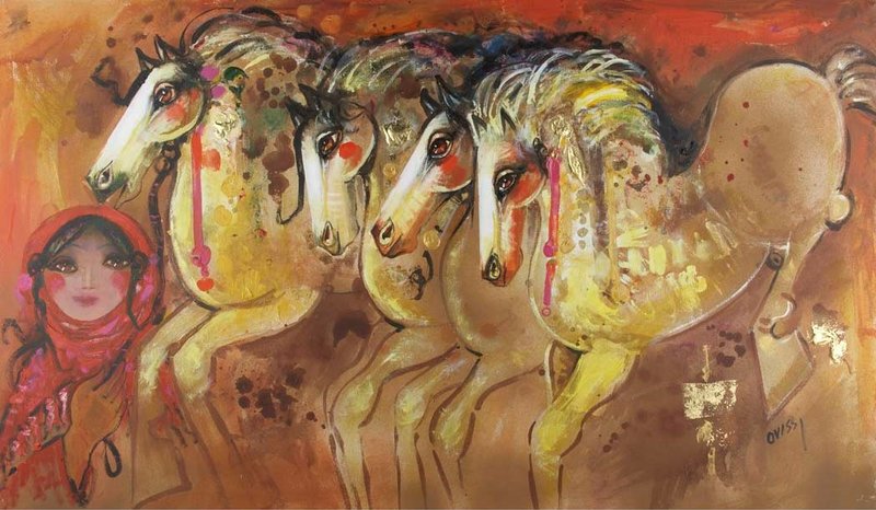 Nasser Ovissi, Woman with Horses, 0