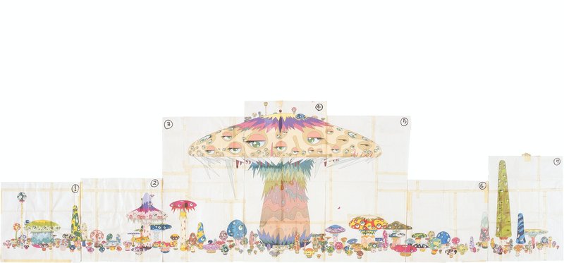Takashi Murakami, Process Drawing for Super Nova, 1999