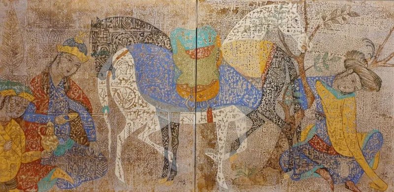 Mohammad Hadi Fadavi, Women and Man with Horses, 2021
