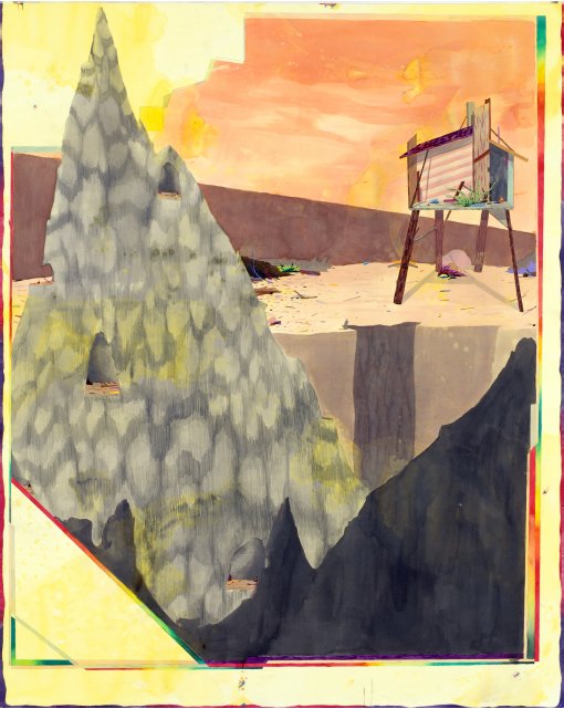 Amir H Fallah, Venice Beach, A Fury of Stones, 2007