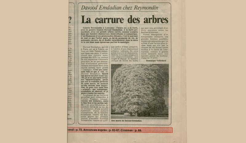 A Note on Davood Emdadian's Works in "24 Heures" Newspaper
