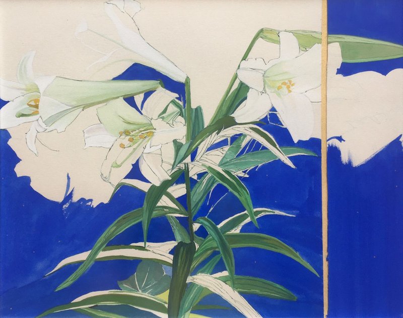 Mozhan Yaghoubi, Unfinished White Lilies and the Starry Night, 2021