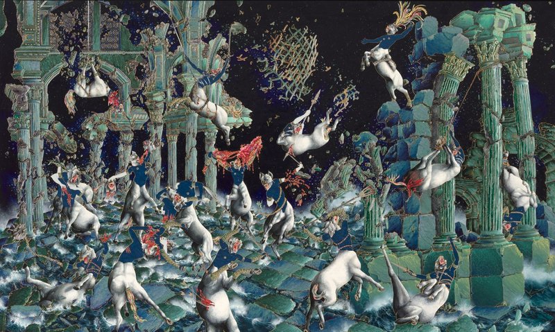 Raqib Shaw, Fall of the Jade Kingdom I - Paradise Lost Chapter II, 2023