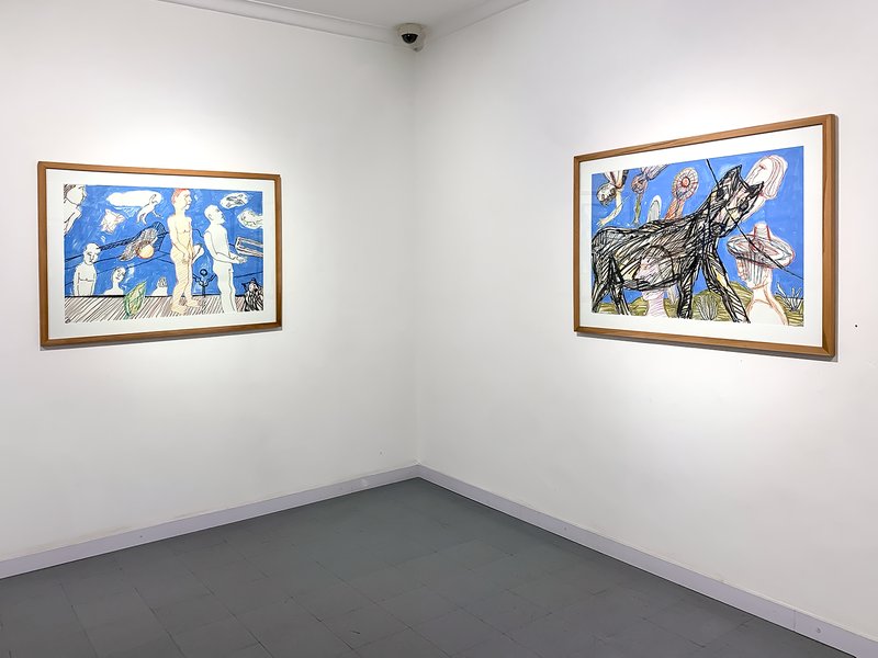 Paintings by Farshid Maleki, installation view