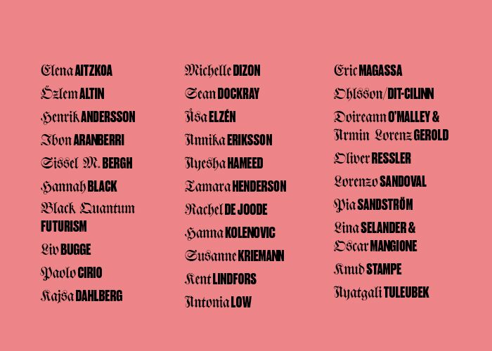 GIBCA 2019 Artist List