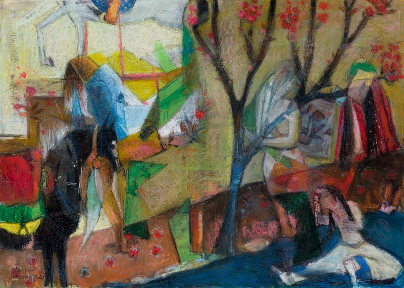 Alireza Jahromi, Shirin Bathing in a Pond, 0