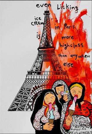 Shaghayegh Shojaeian, Even Licking Ice Cream in Paris is More High Class Than Anywhere Else, 2018