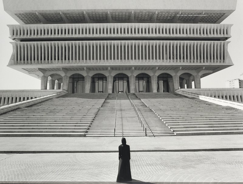 Shirin Neshat, Figure in Front of Steps, 1999